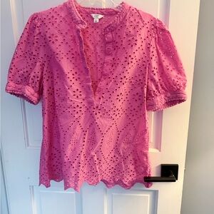 crown & ivy Pink Eyelet Blouse